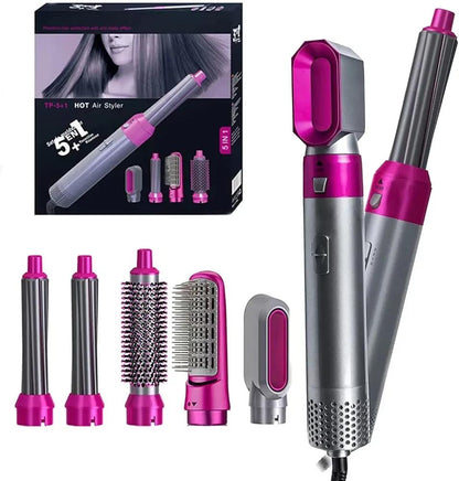 5 In 1 Hair Curler & Straightener - Lightweight And Portable