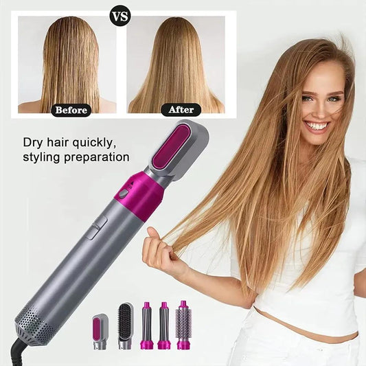5 In 1 Hair Curler & Straightener - Lightweight And Portable